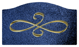 DASHELL-601-GD-SH-BL Gold Scroll Shimmer Blue Background